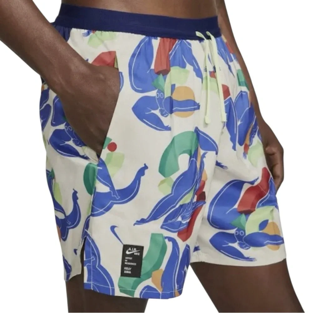 NIKE Flex Stride A.I.R. Kelly Anna Print Swim Trunks Size Medium -- GORGEOUS!!!